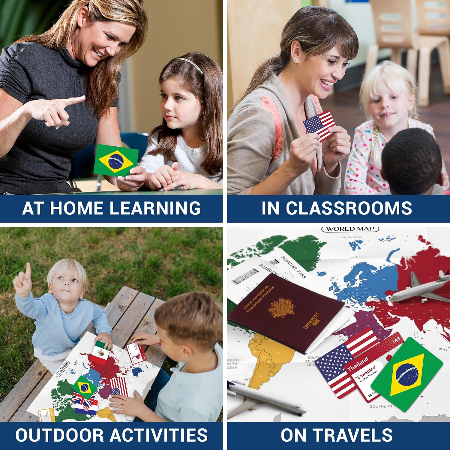 World Flags Flashcards – 245+ Country Flags & Maps