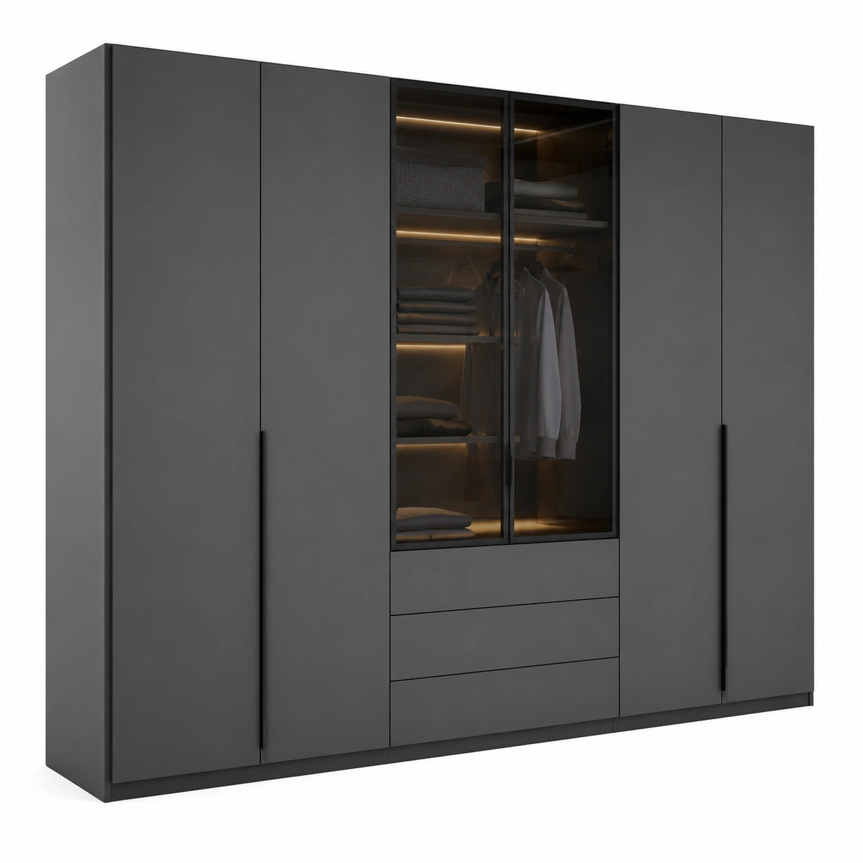 Kleiderschrank Modern Anthrazit