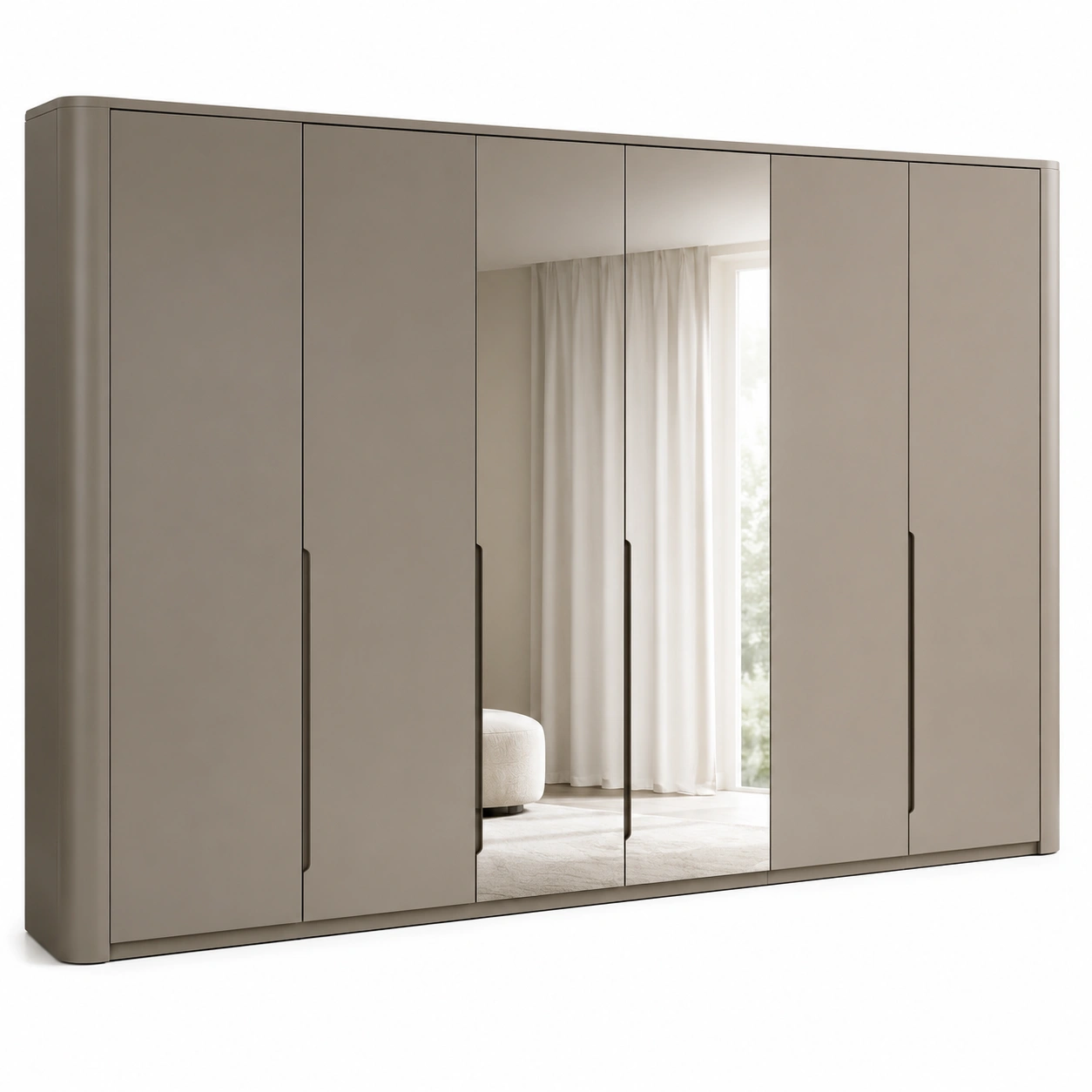 Kleiderschrank Modern Taupe Spiegel