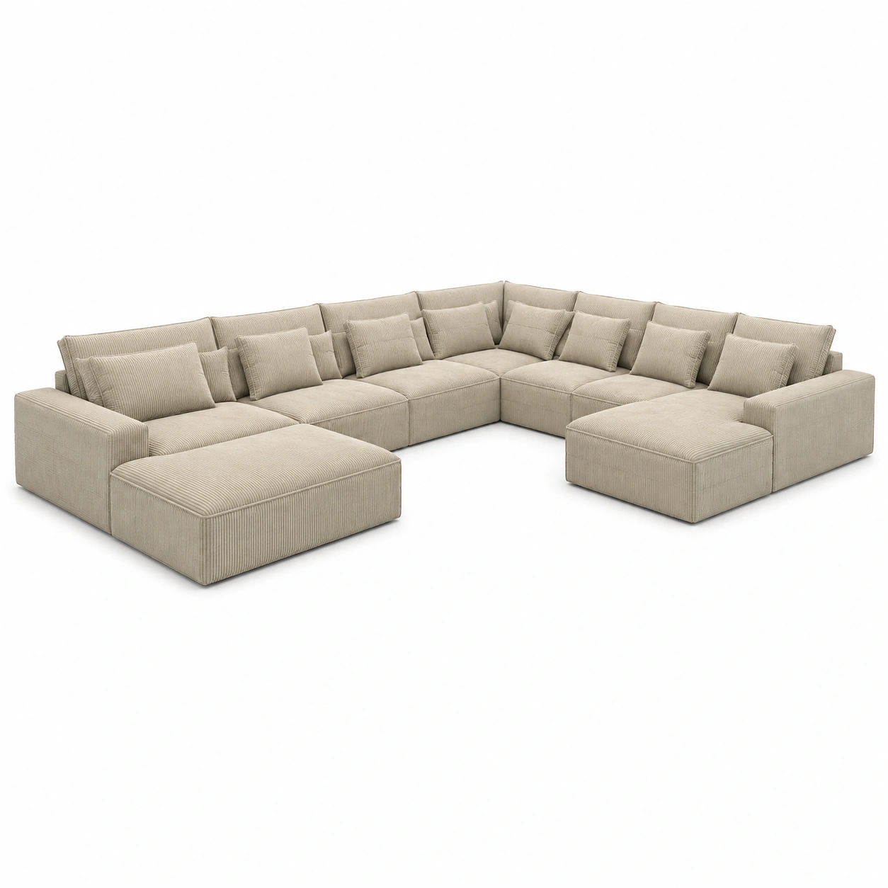 Garten Ecksofa Beige Cord