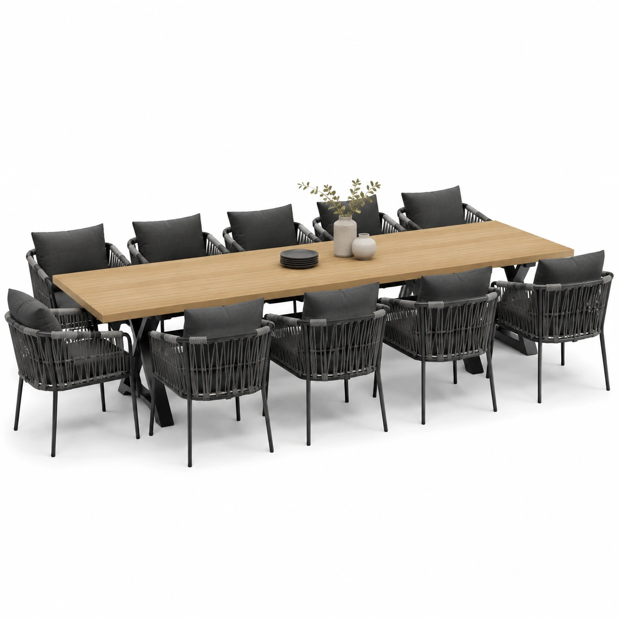Rechteckiges Ess-Set Outdoor