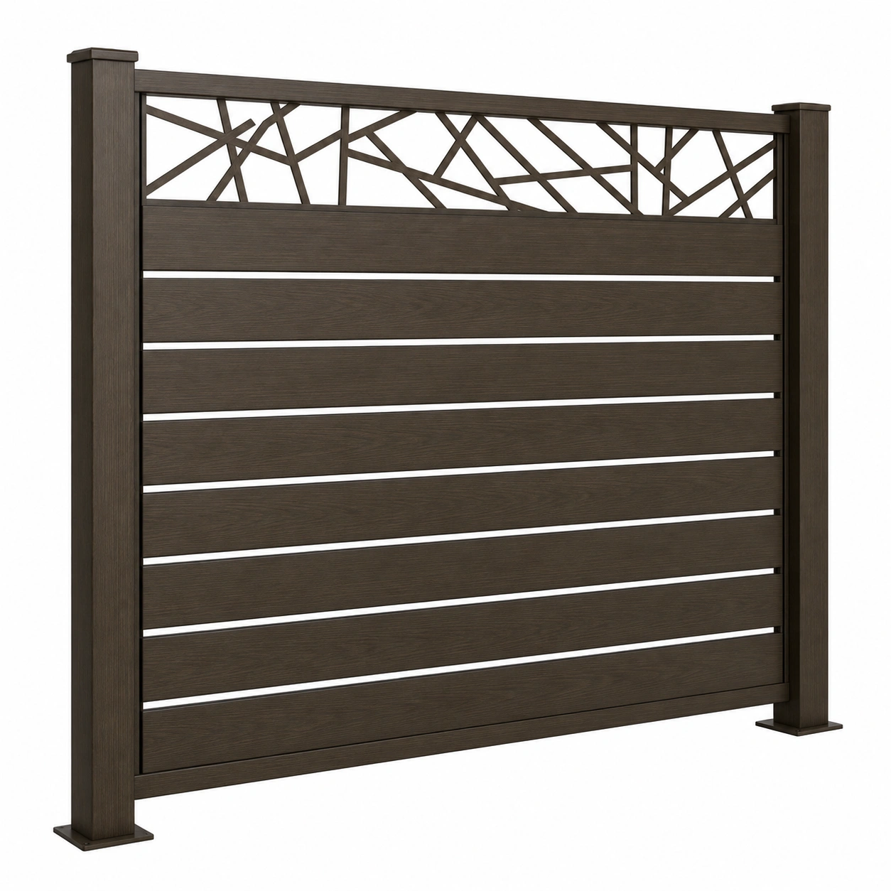 Dekorativer Holzoptik Zaun mit Ornament