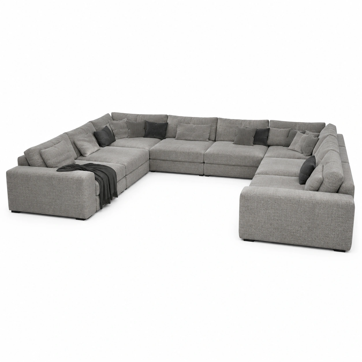 Modernes U Form Sofa Hellgrau