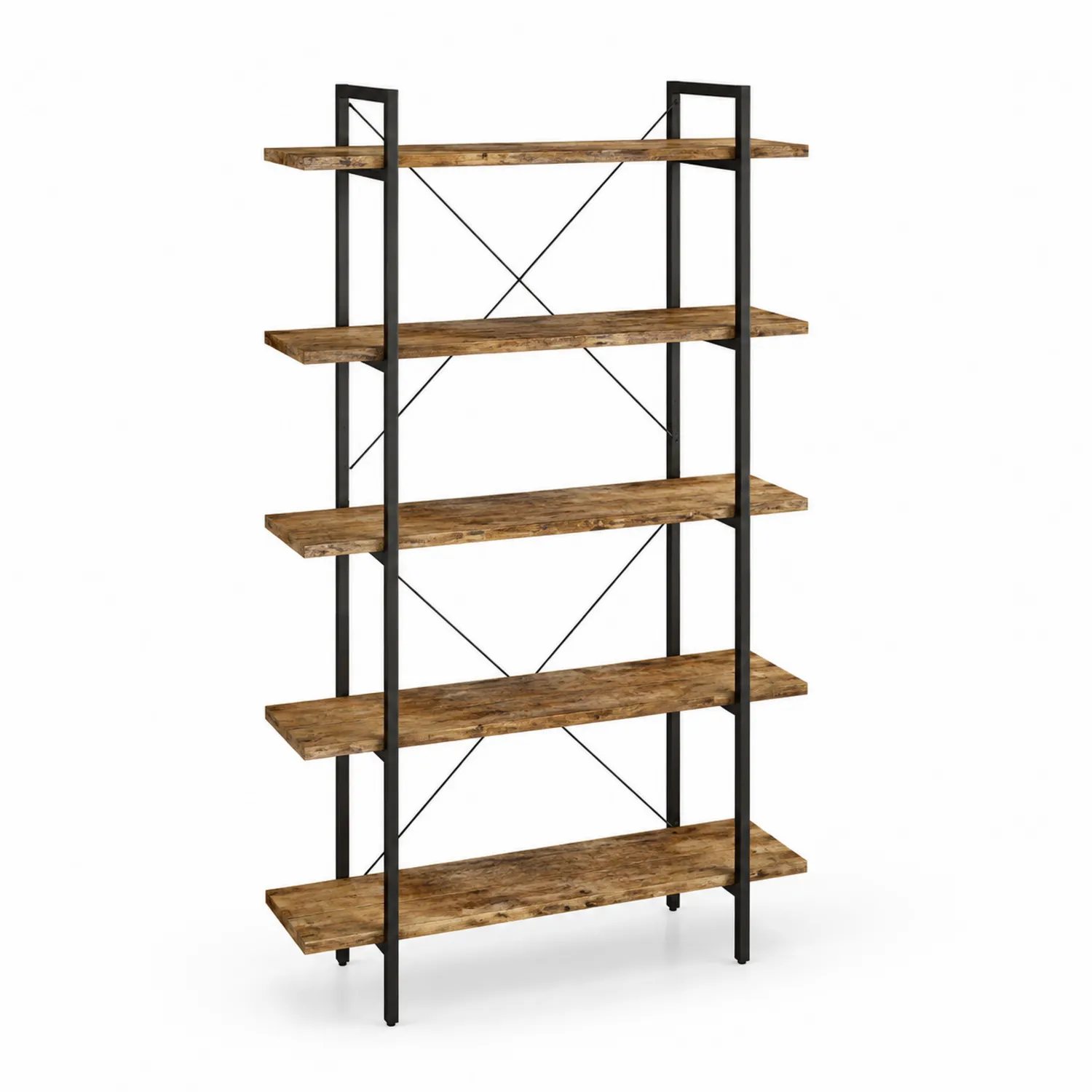 Estantería de 5 Niveles de Madera y Metal 180x80x35 cm