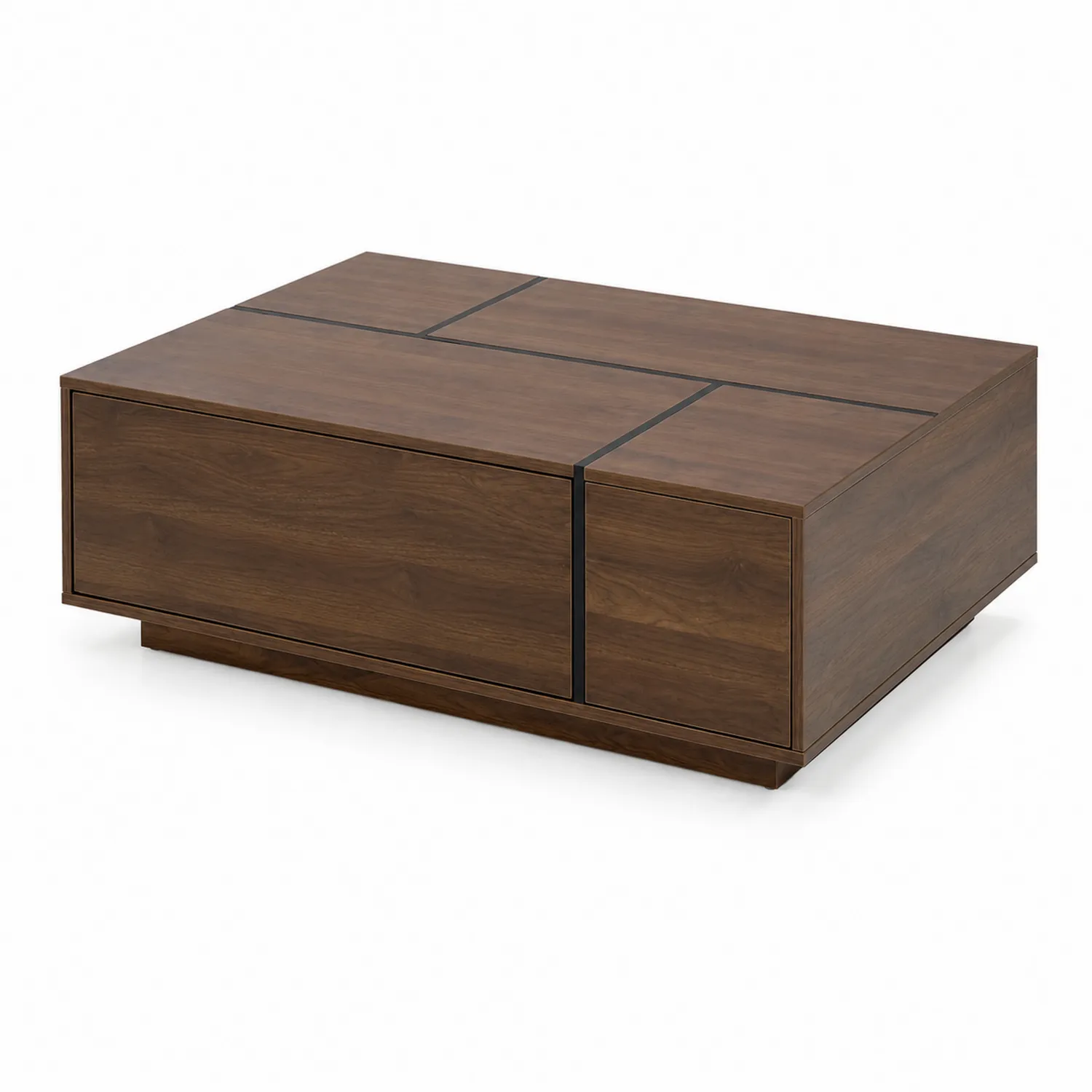 Mesa de Centro de Madera Chapa Nogal Marrón