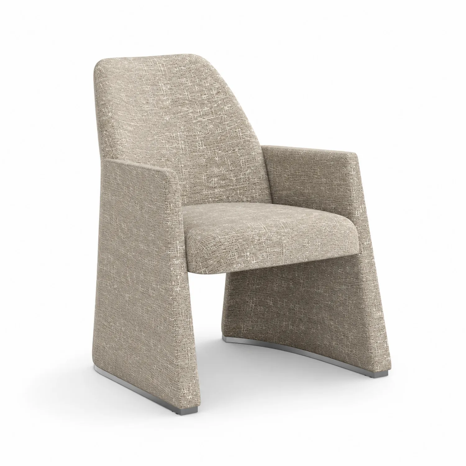 Silla tapizada de poliéster gris con estructura moderna