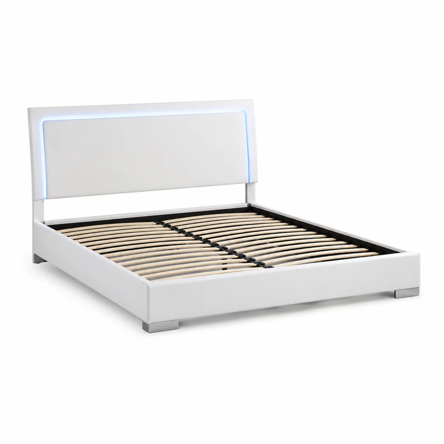Cama de cuero sintético con luces LED 200x160cm