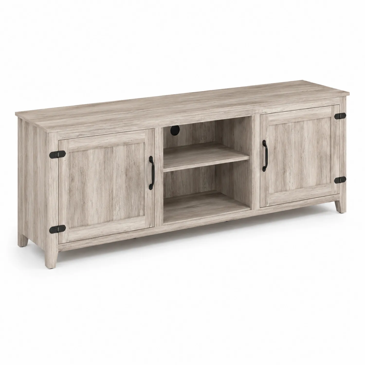 Mueble de TV de madera MDF con dos puertas y estante central