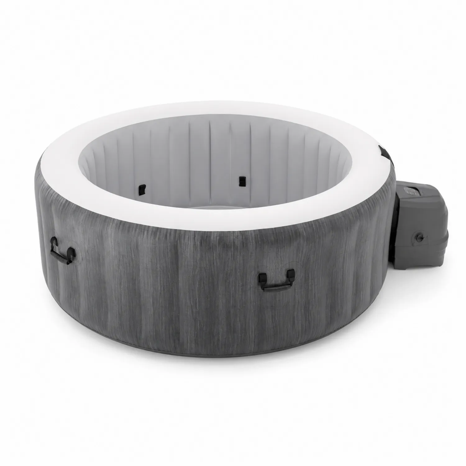 Jacuzzi inflable redondo de PVC gris 180 x 70 cm
