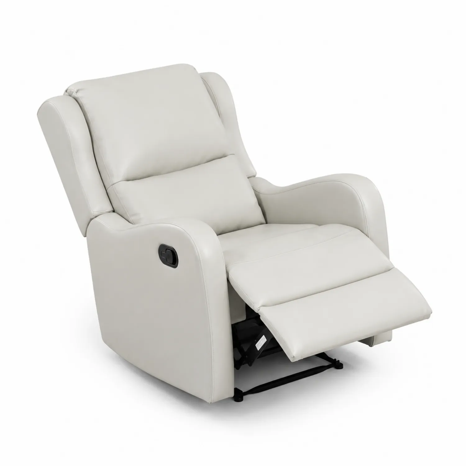 Sillón reclinable de cuero sintético blanco con apoyapiés