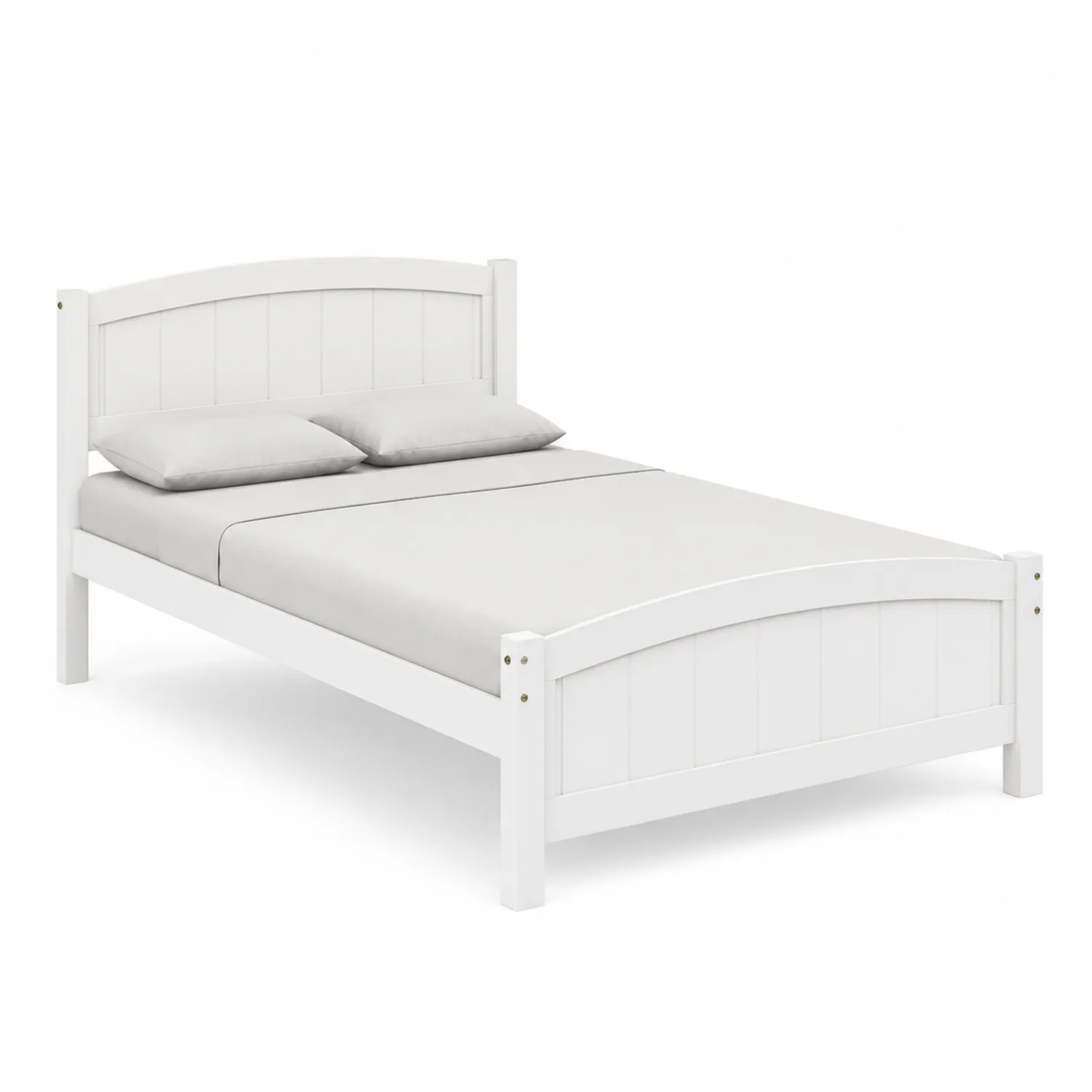 Cama de madera maciza blanca 160x200 cm