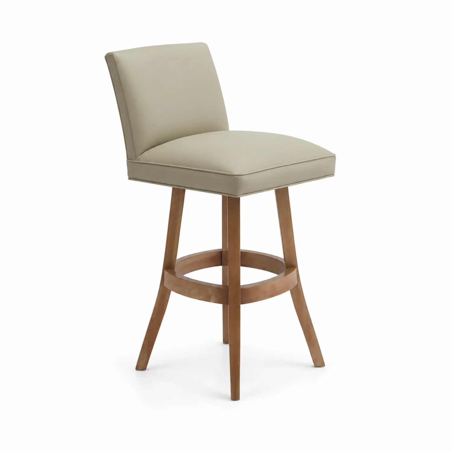Taburete de bar con asiento giratorio y tapizado de cuero sintético