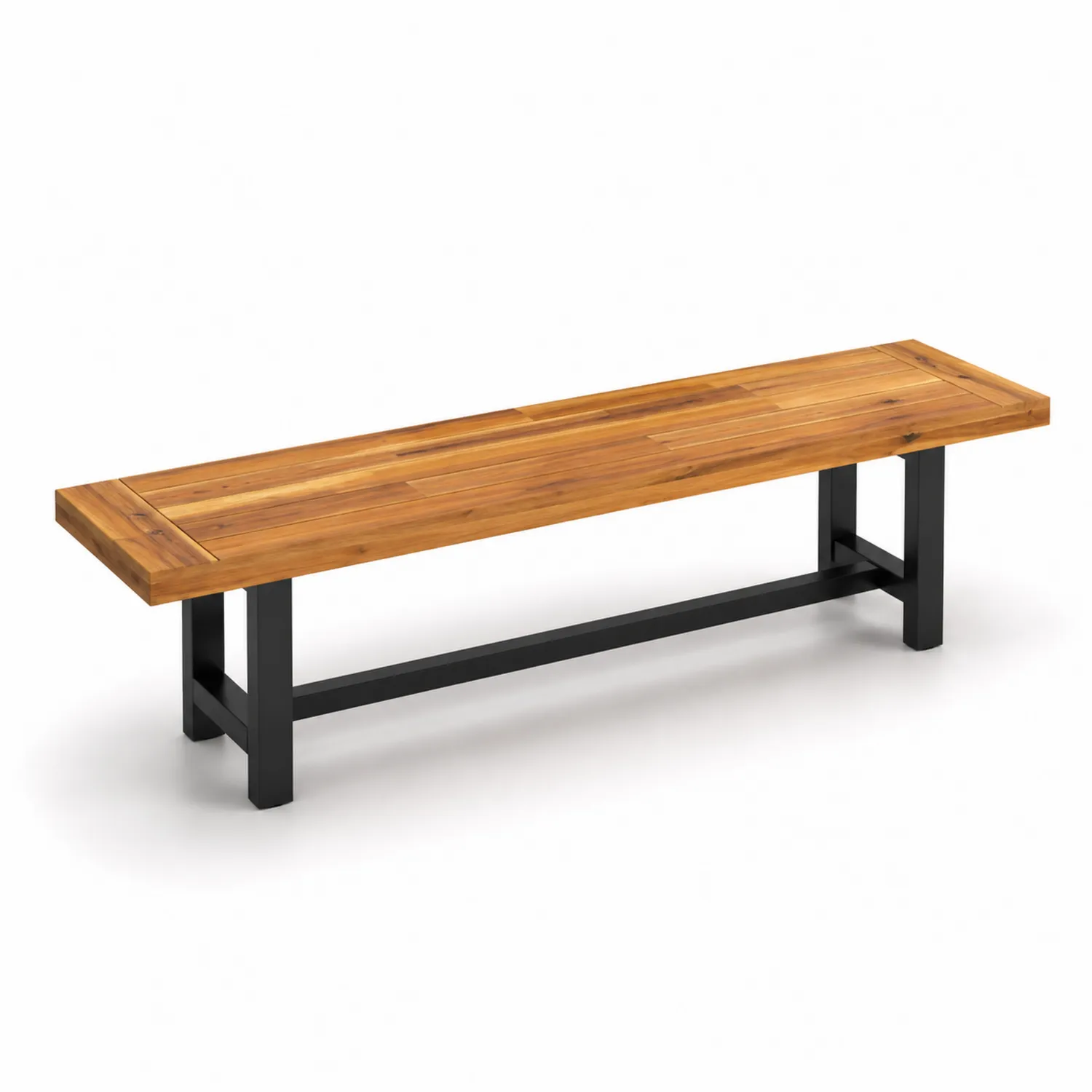 Banco de madera de acacia y metal 180 cm