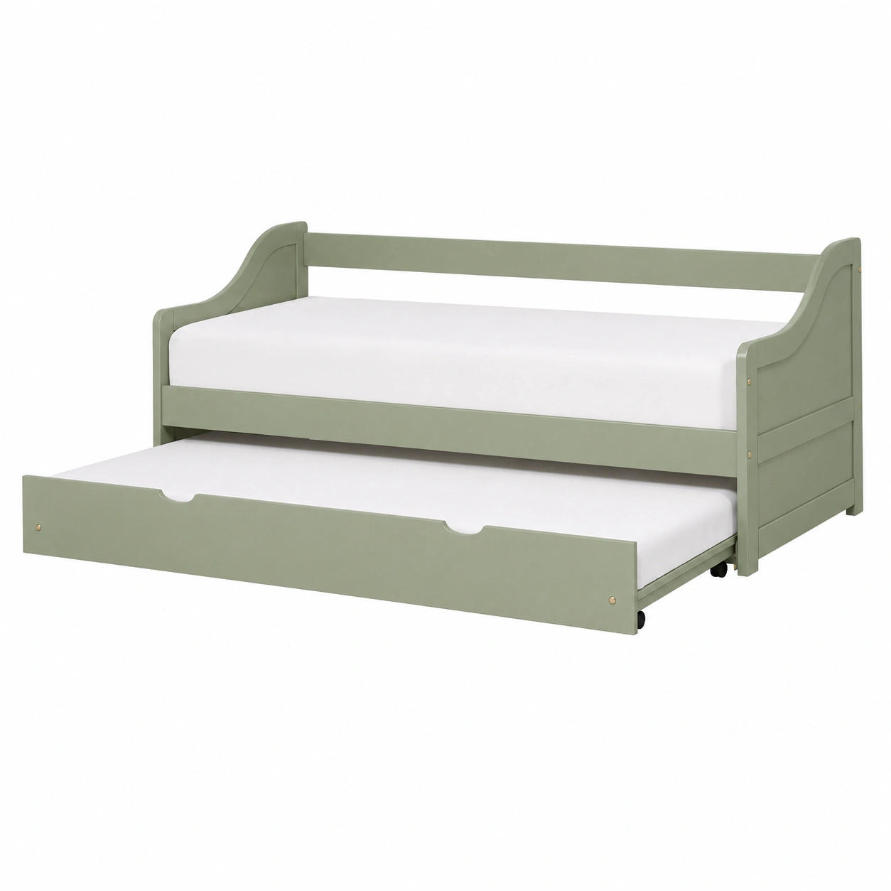 Cama Nido Individual Verde Salvia con Cama Inferior Extraible-SelviaLiving