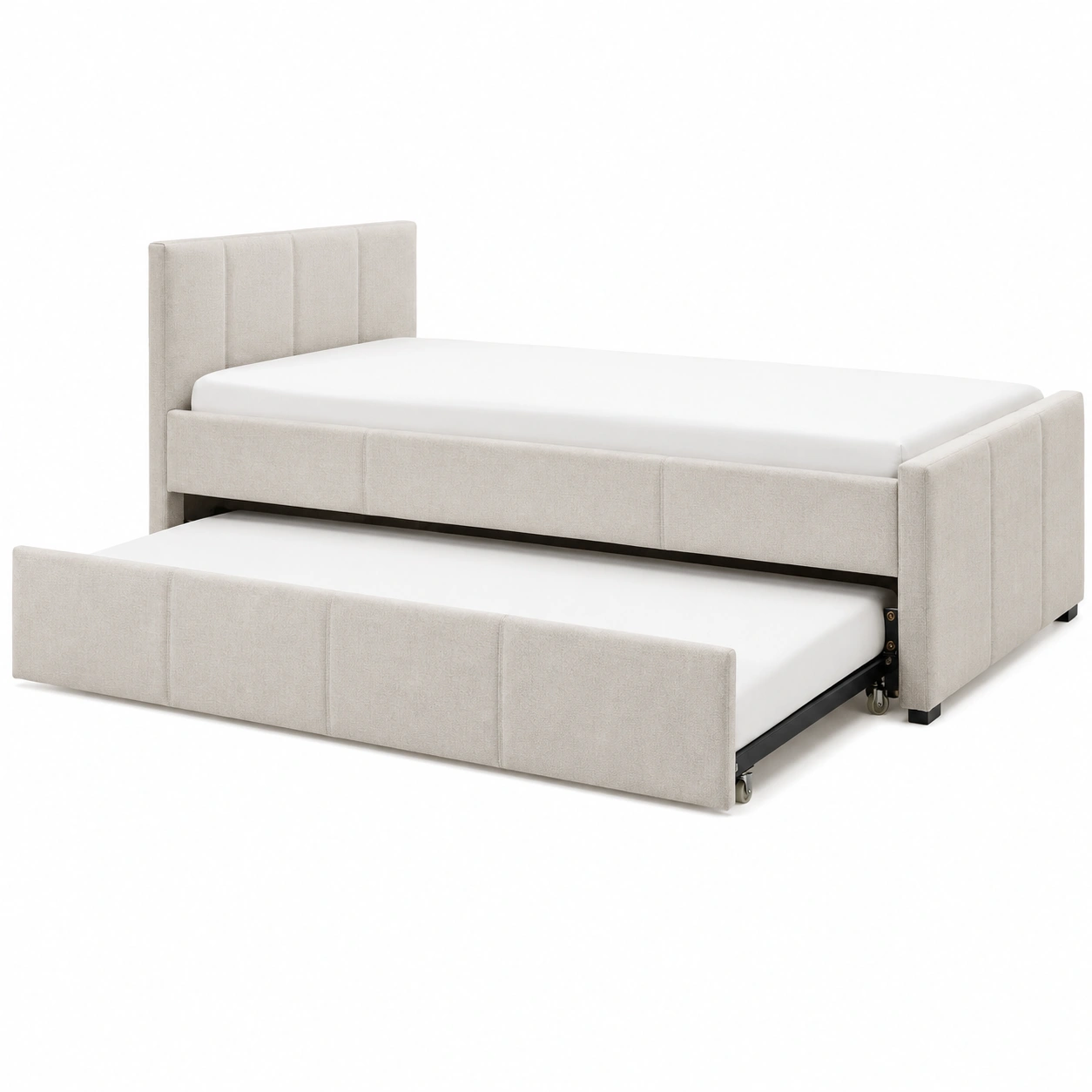 Cama Tapizada con Cama Nido Minimalista Moderna-SelviaLiving