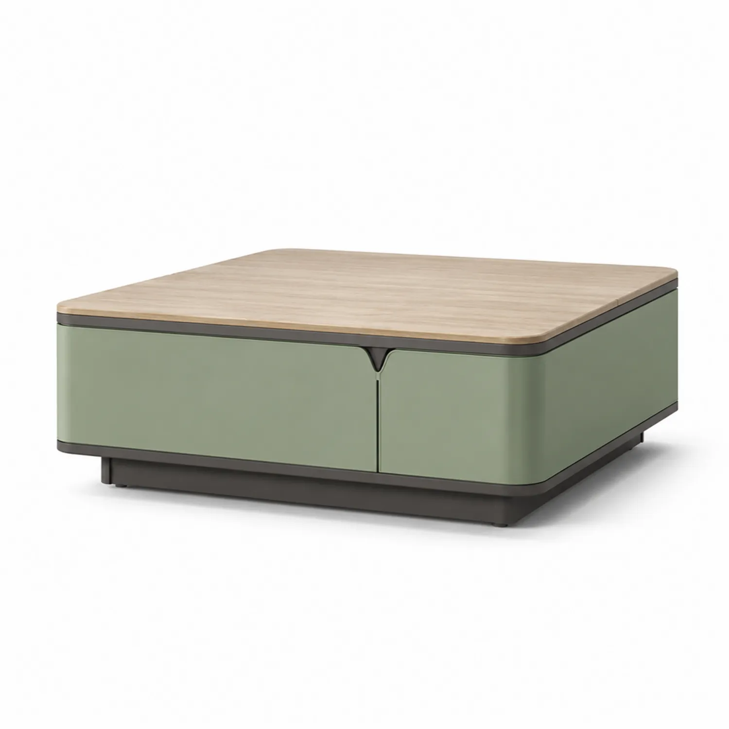 Tavolino da caffè quadrato MDF e metallo verde