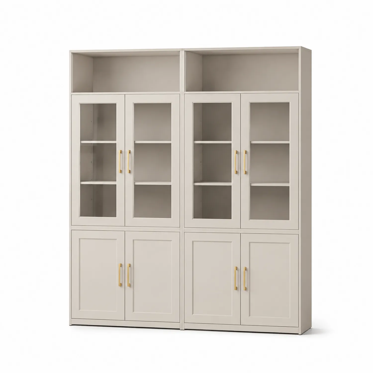 Libreria in MDF con Vetro Temperato e Ripiani 200x160x40 cm