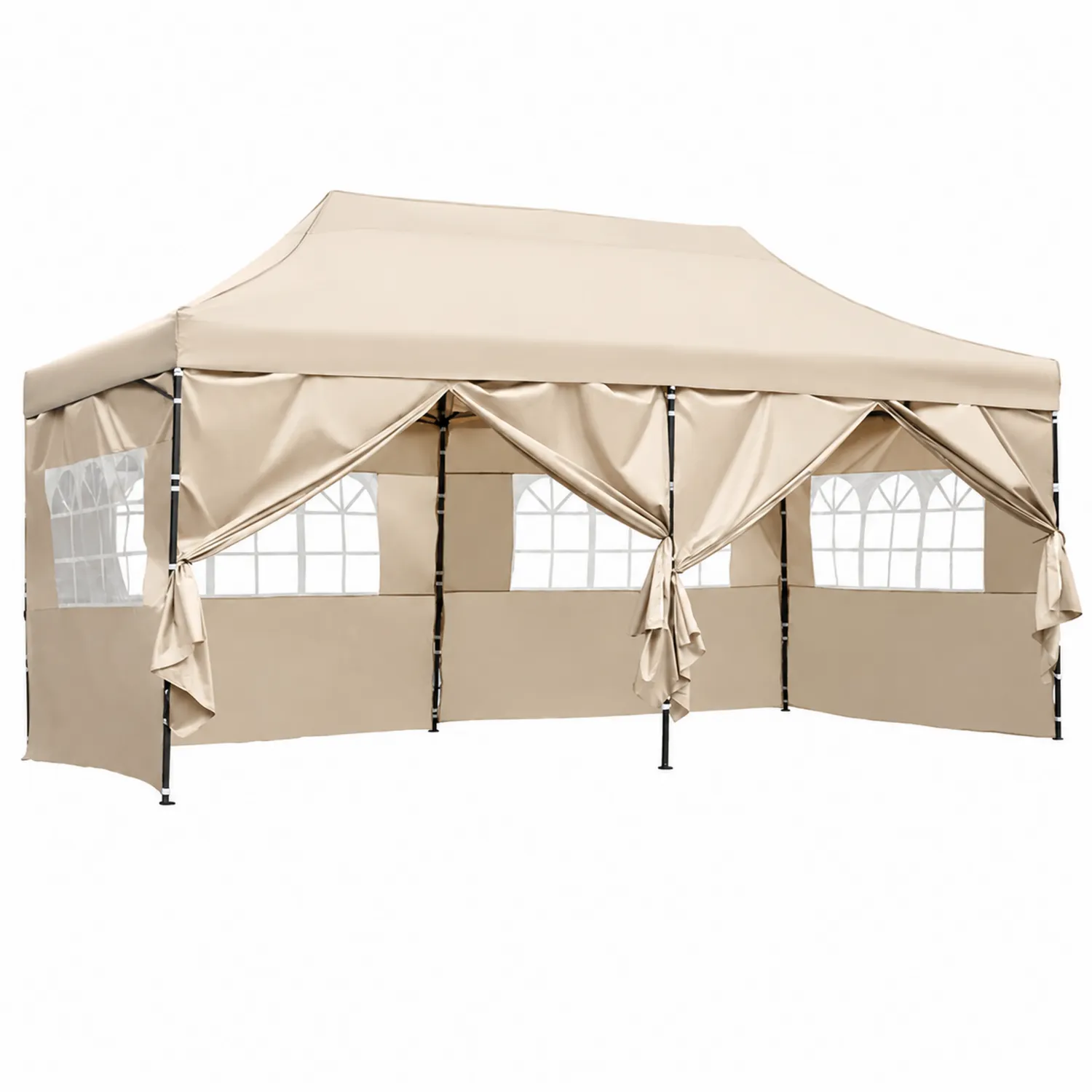 Gazebo in metallo 3x6m con copertura in poliestere Beige