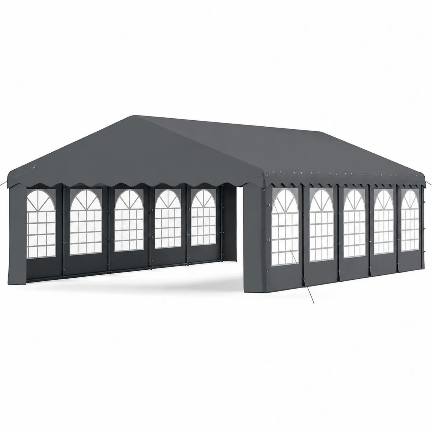 Gazebo da Esterno Impermeabile in PVC 6x12m Grigio