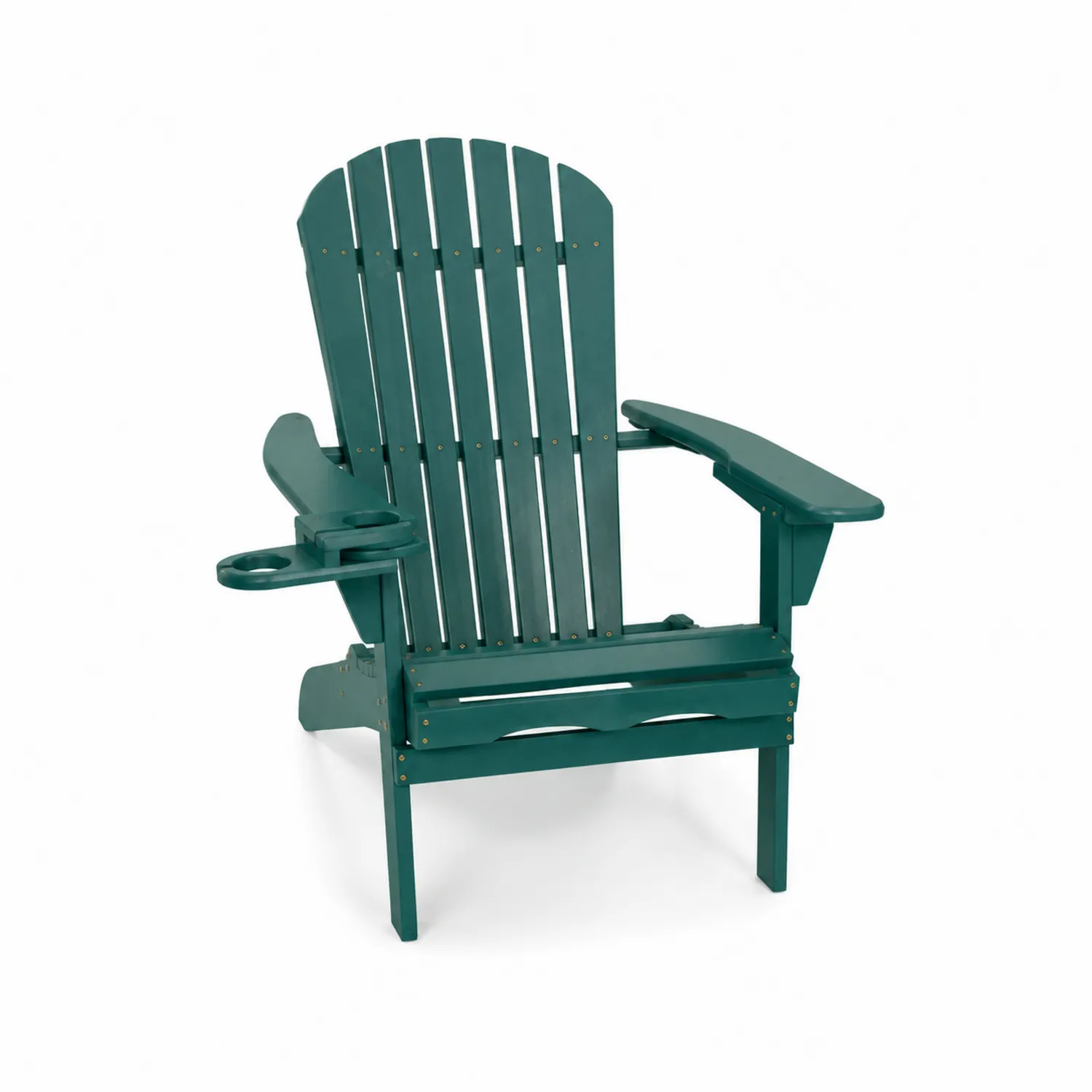 Sedia Adirondack in plastica con portabicchiere verde