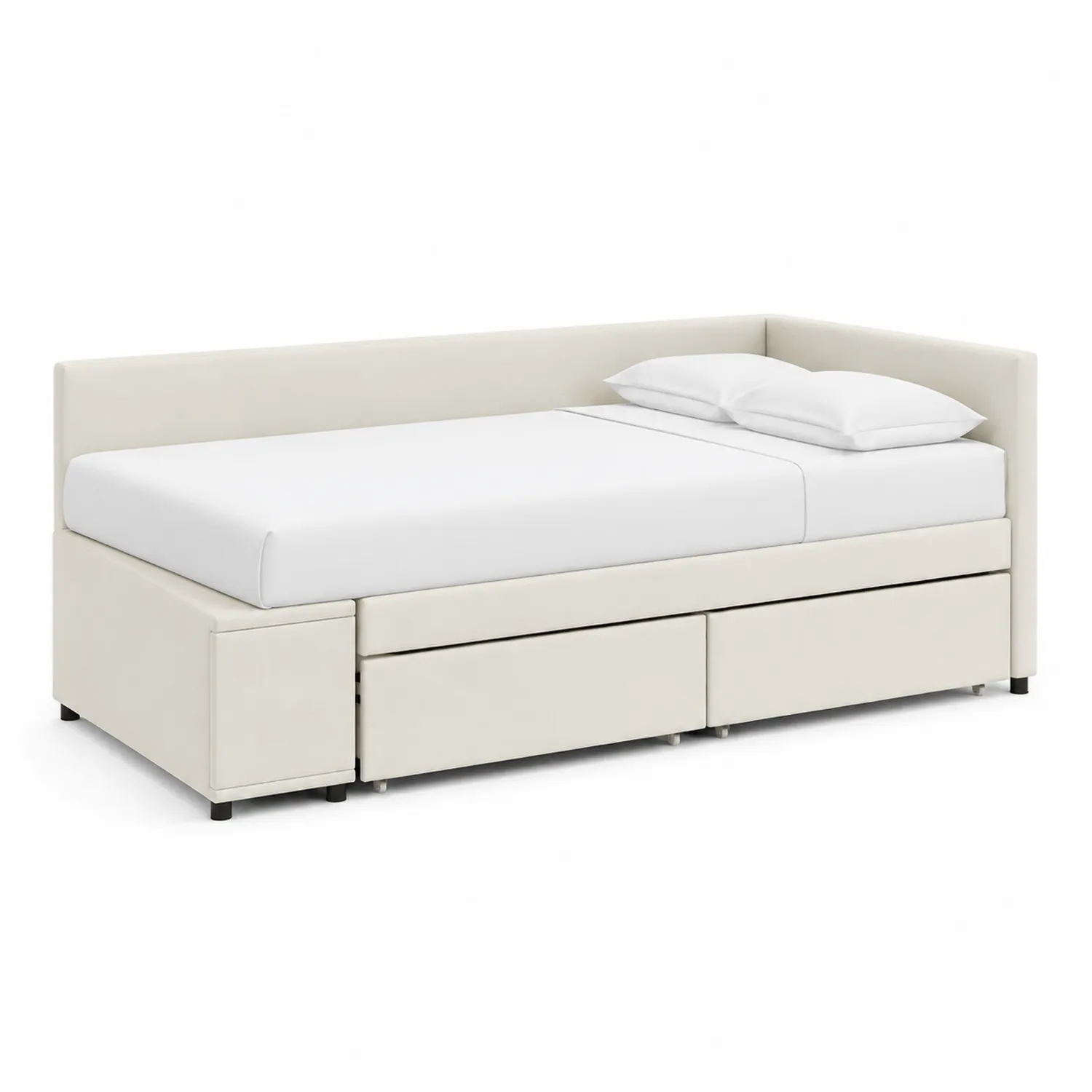 Letto Divano con Contenitore in Ecopelle Crema