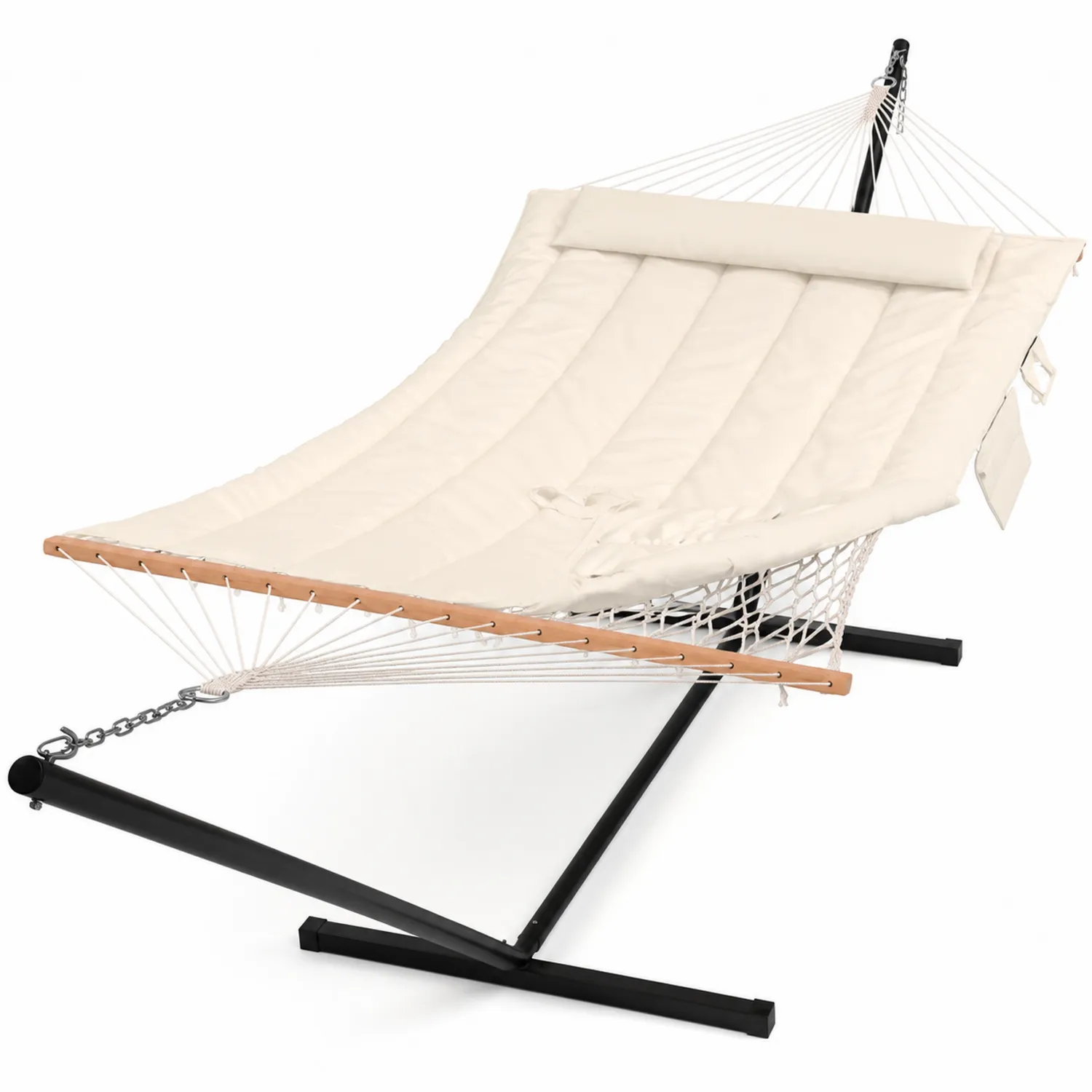 Amaca con Supporto in Metallo e Tessuto Crema