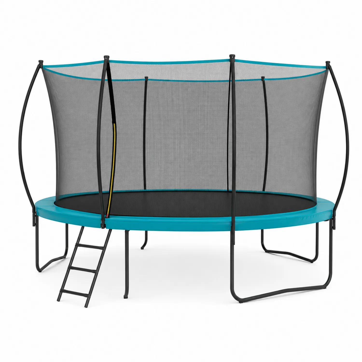 Trampolino rotondo in acciaio e polietilene 366 cm nero e blu