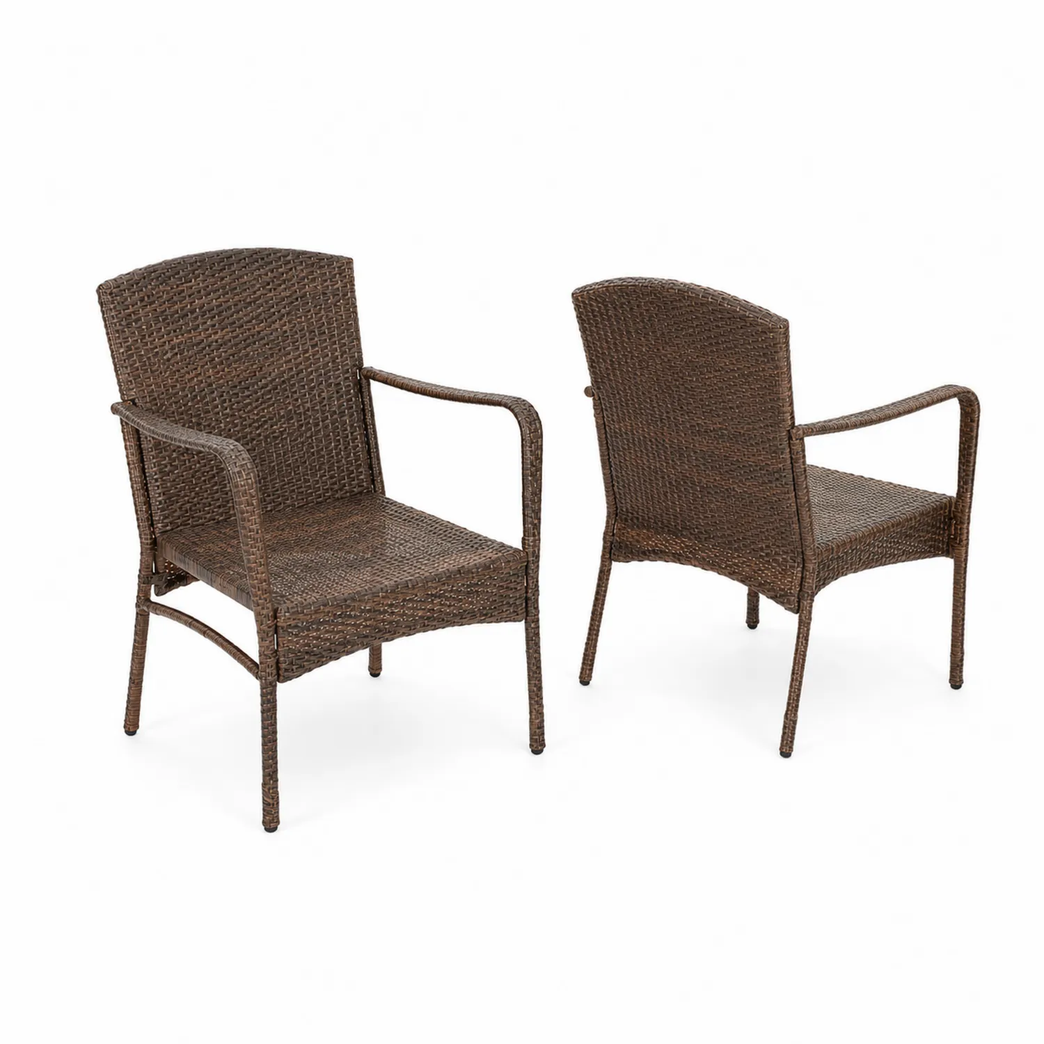 Set di Sedie da Giardino in Rattan Sintetico Marrone