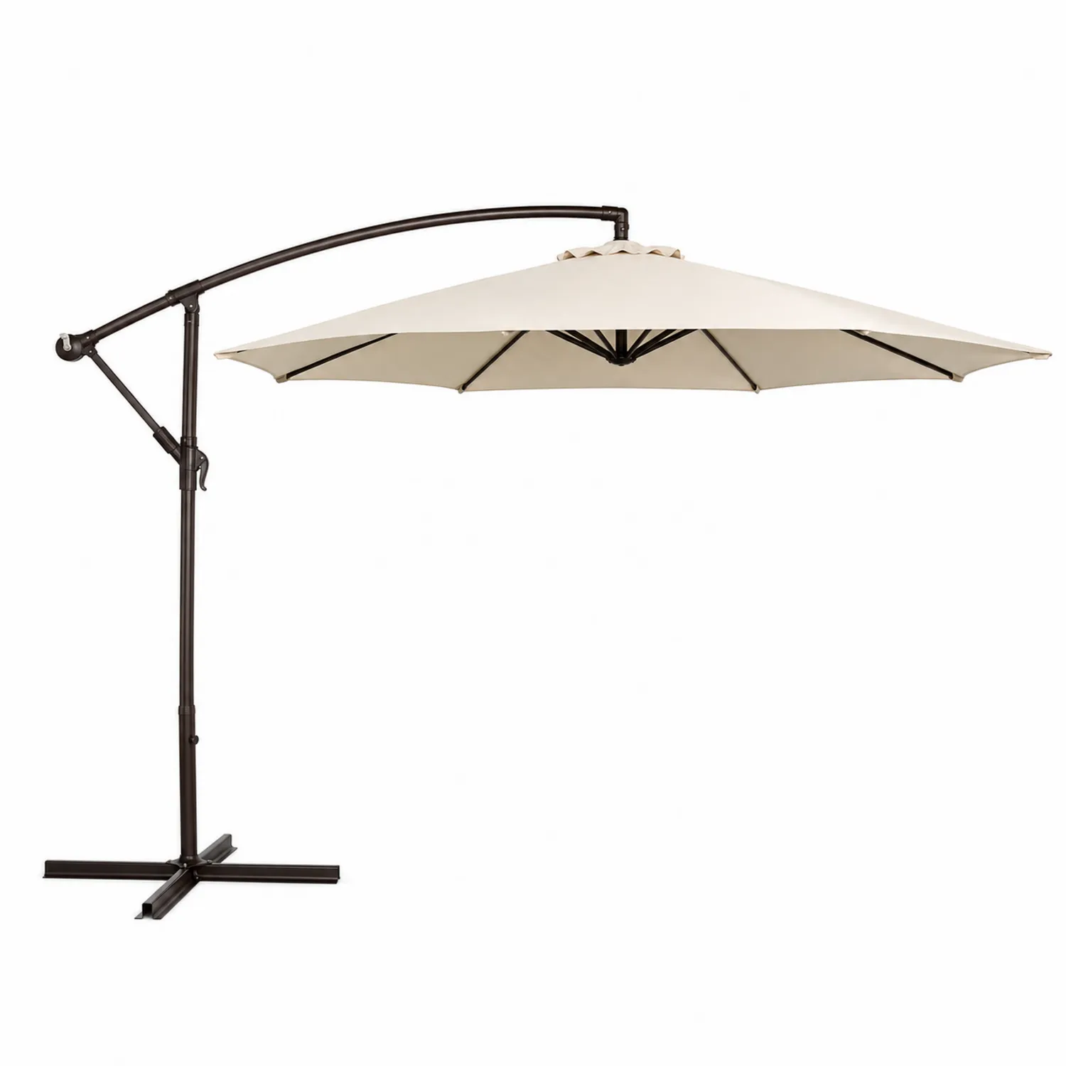 Ombrellone a braccio laterale 300cm poliestere beige struttura metallo