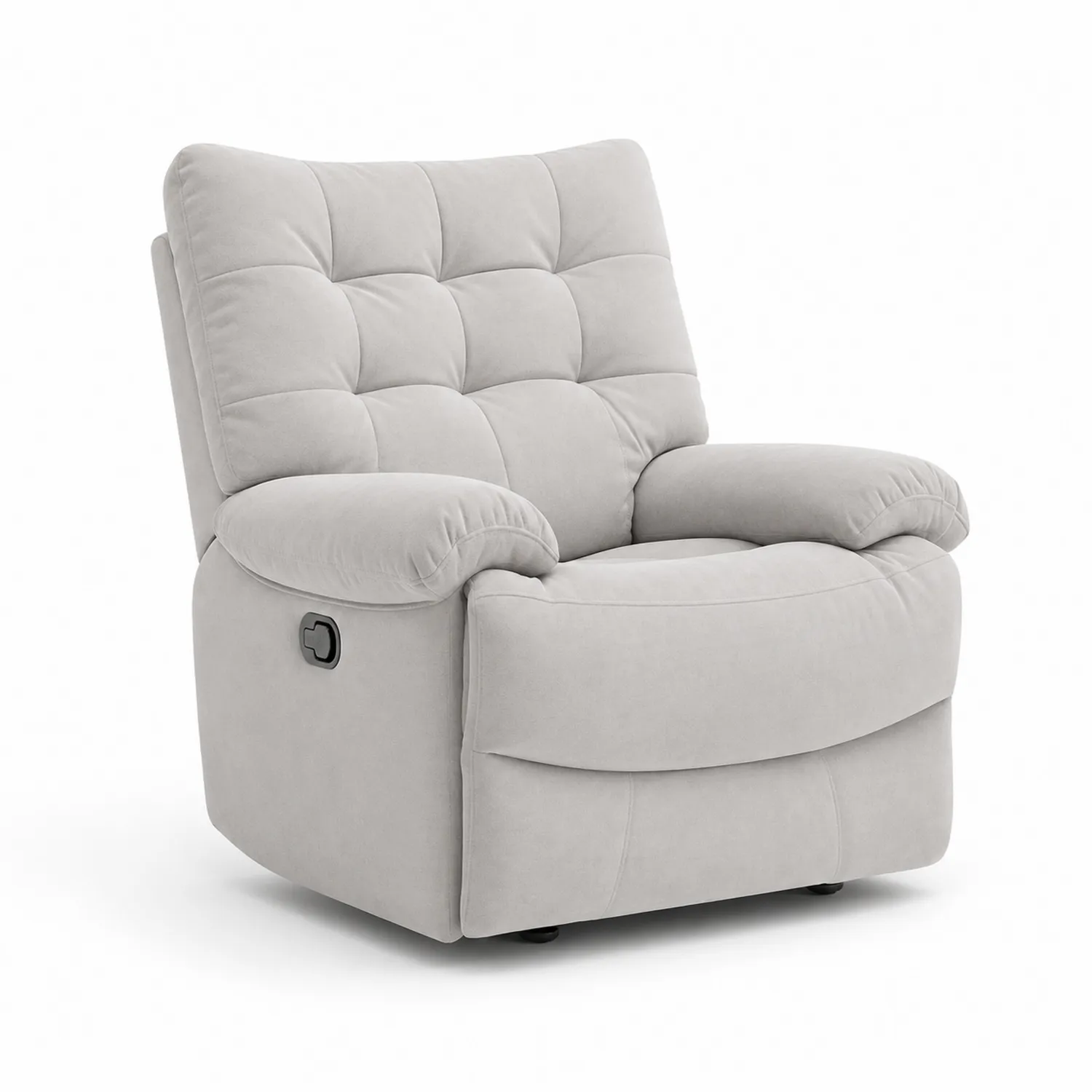 Poltrona reclinabile in tessuto microfibra grigio chiaro 90 x 95 x 100 cm