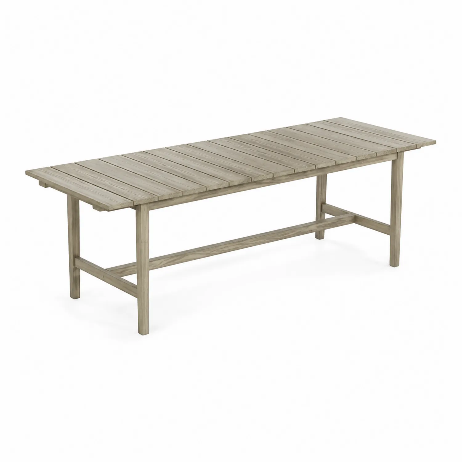 Tavolo Rettangolare in Legno Massello Grigio 200x80x75 cm
