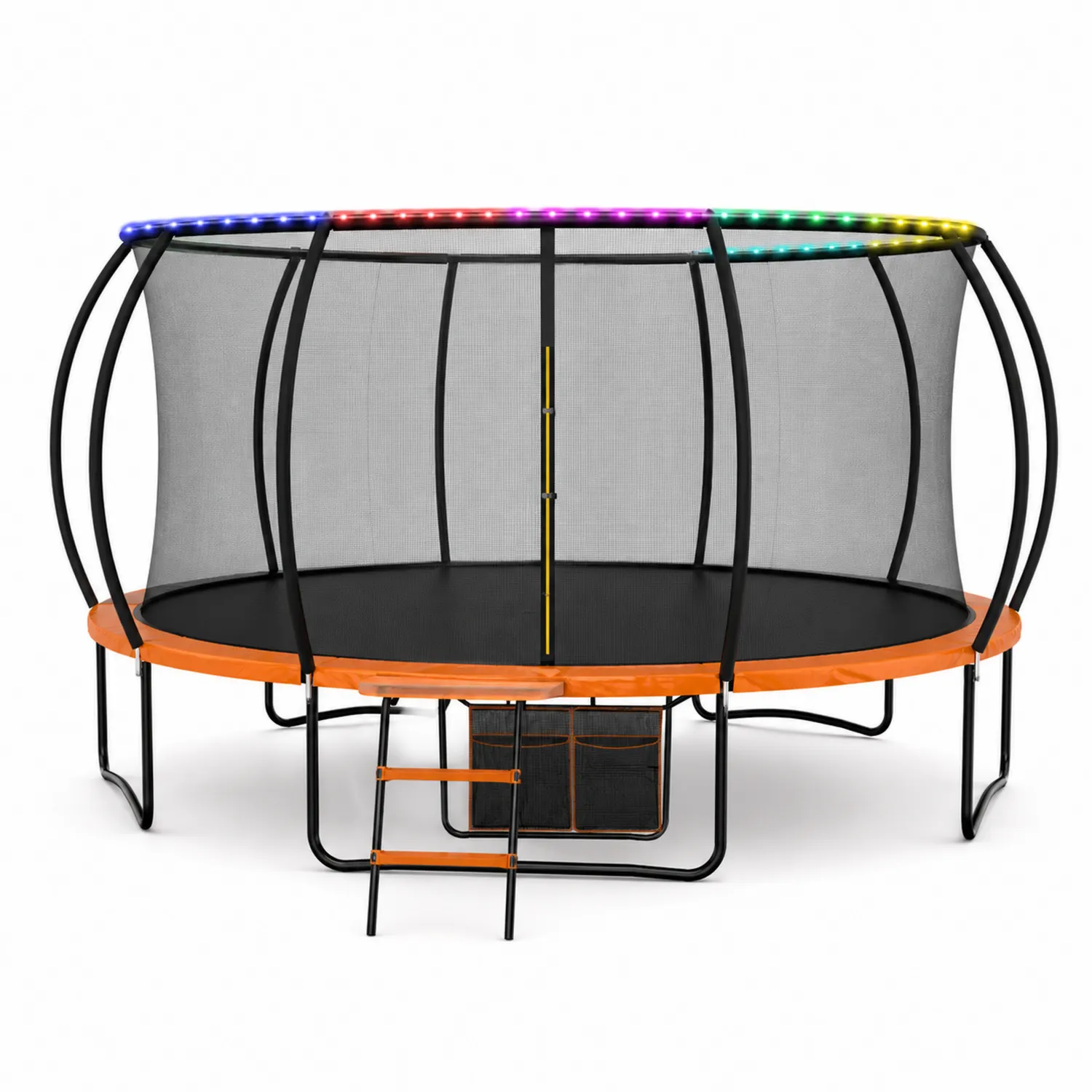 Trampolino rotondo con rete e luci LED 300 cm