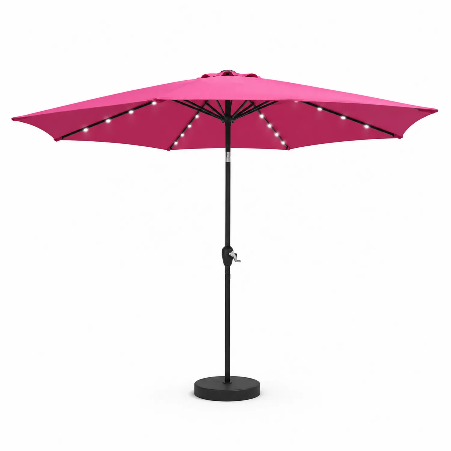 Ombrellone da giardino con LED in metallo e poliestere Rosa