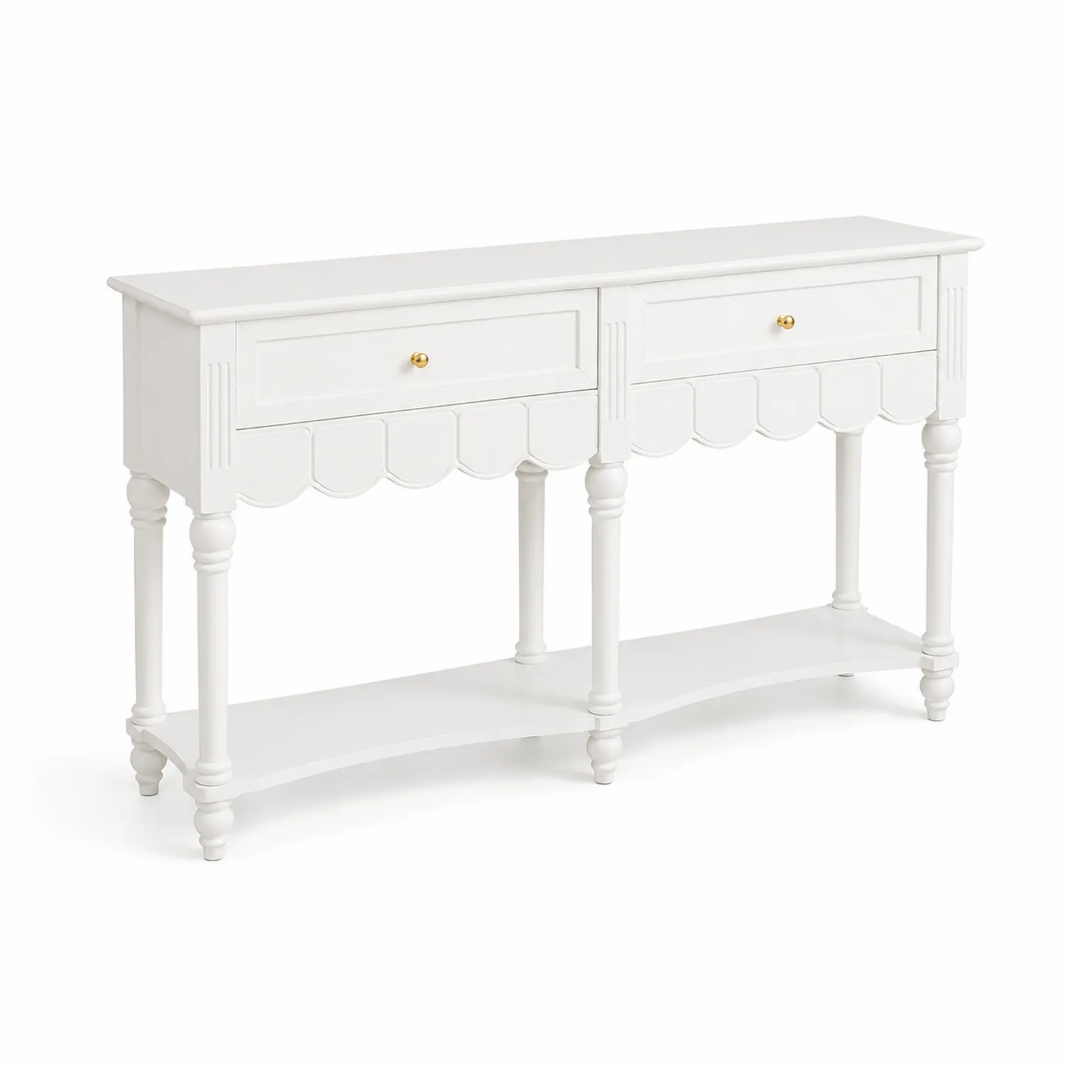 Consolle Tavolo Rettangolare in MDF Bianco 122x30x80 cm