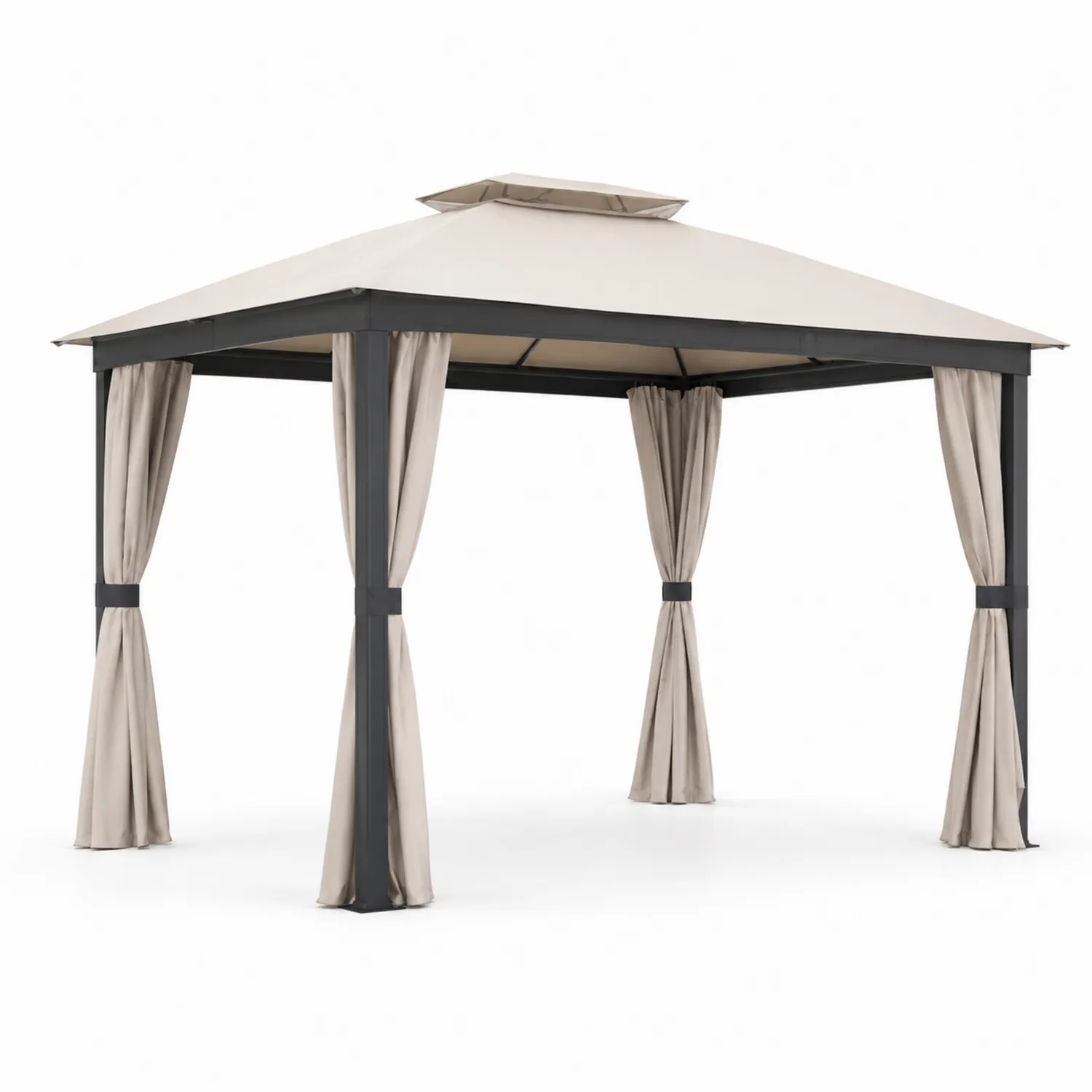 Gazebo Quadrato in Metallo con Telo in Tessuto Sintetico 300x300 cm