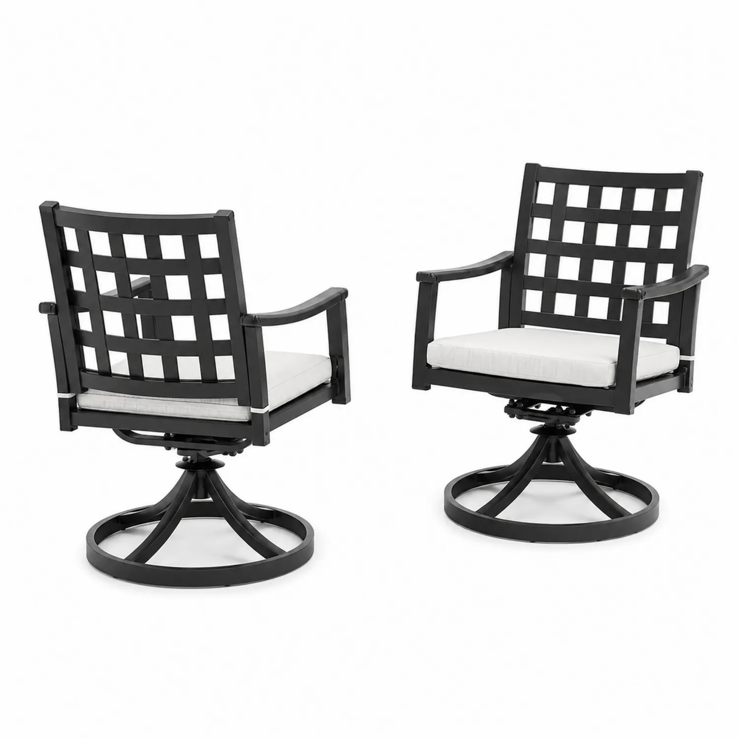 Set di sedie da giardino in alluminio con cuscini in poliestere