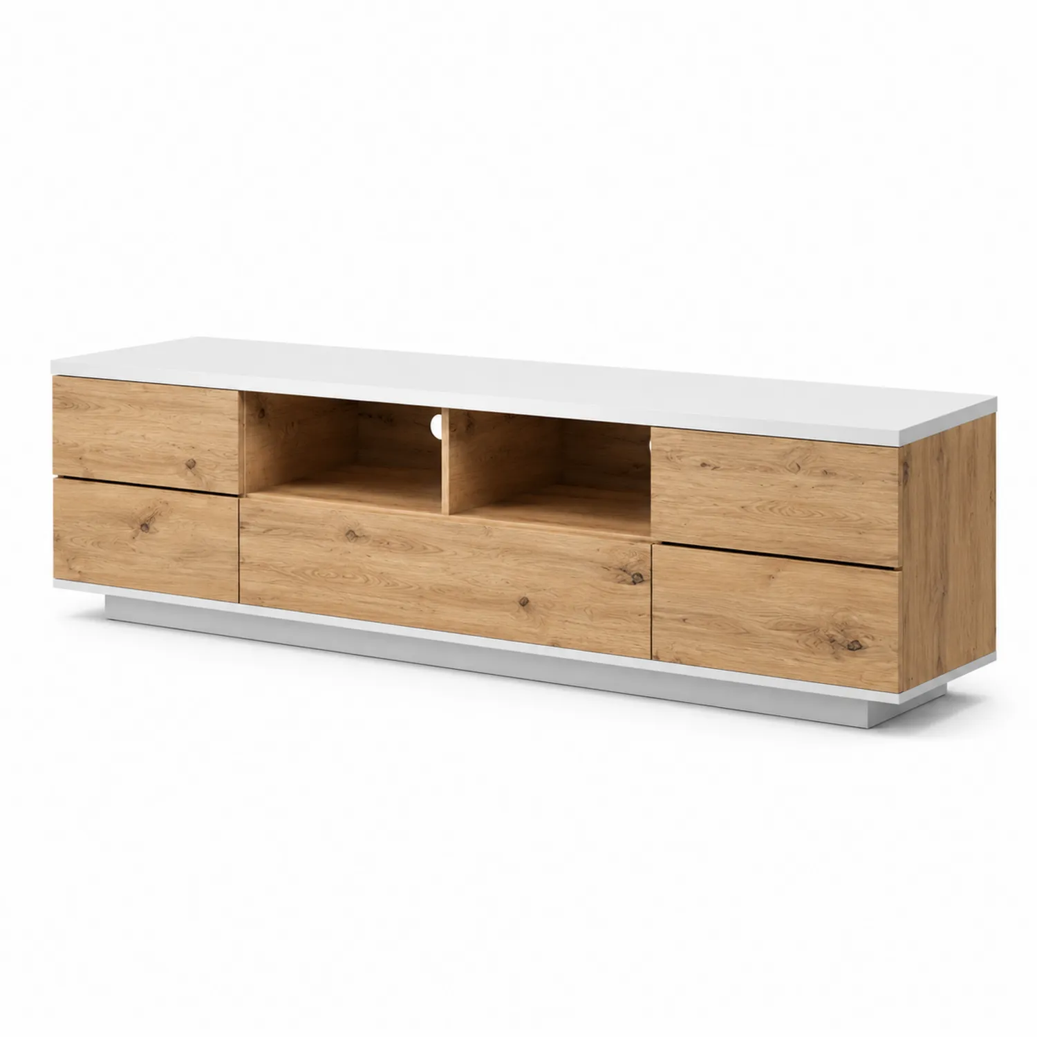 Mobile TV in Legno e Bianco, 180x40x45 cm