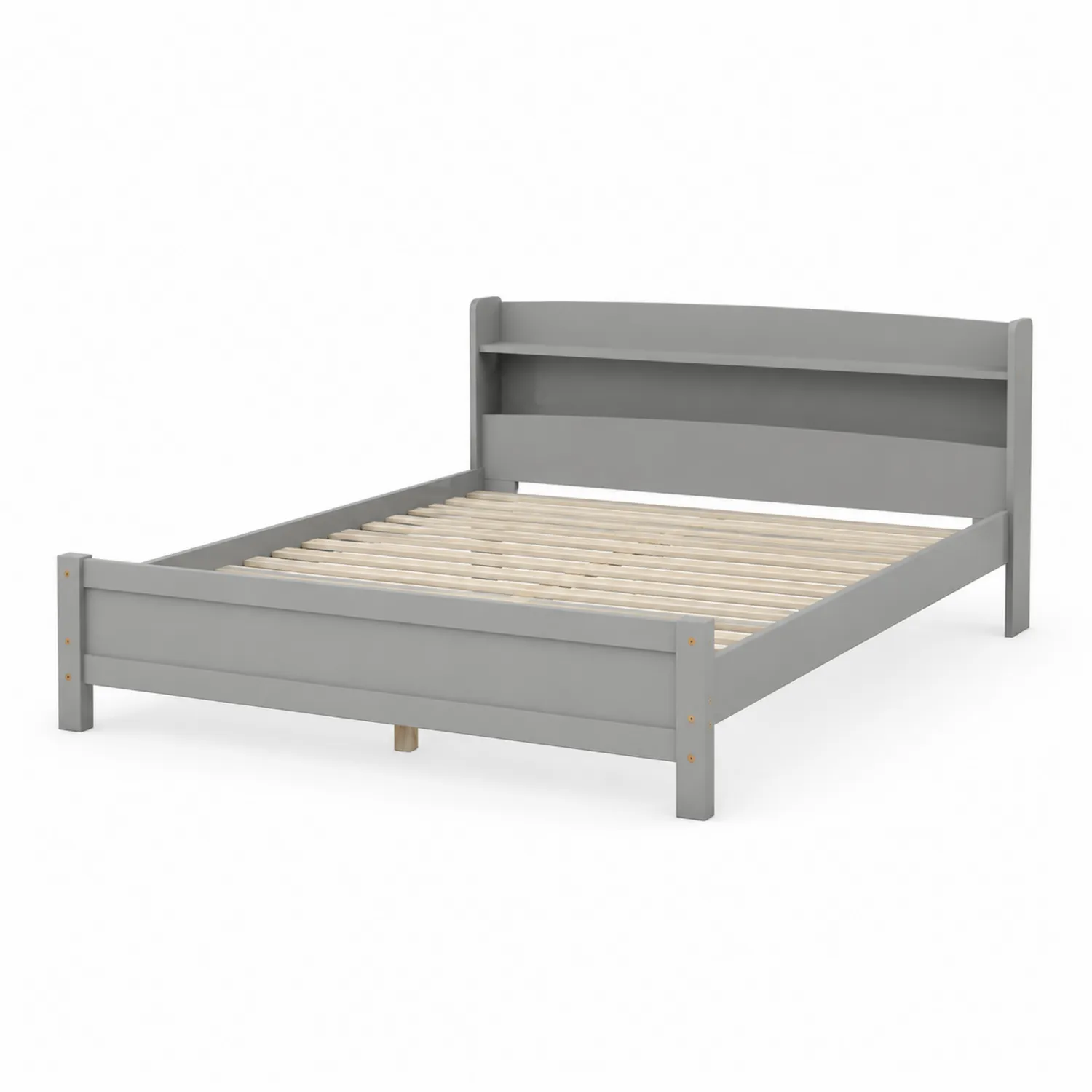 Letto Matrimoniale in Legno Grigio 200x160 cm