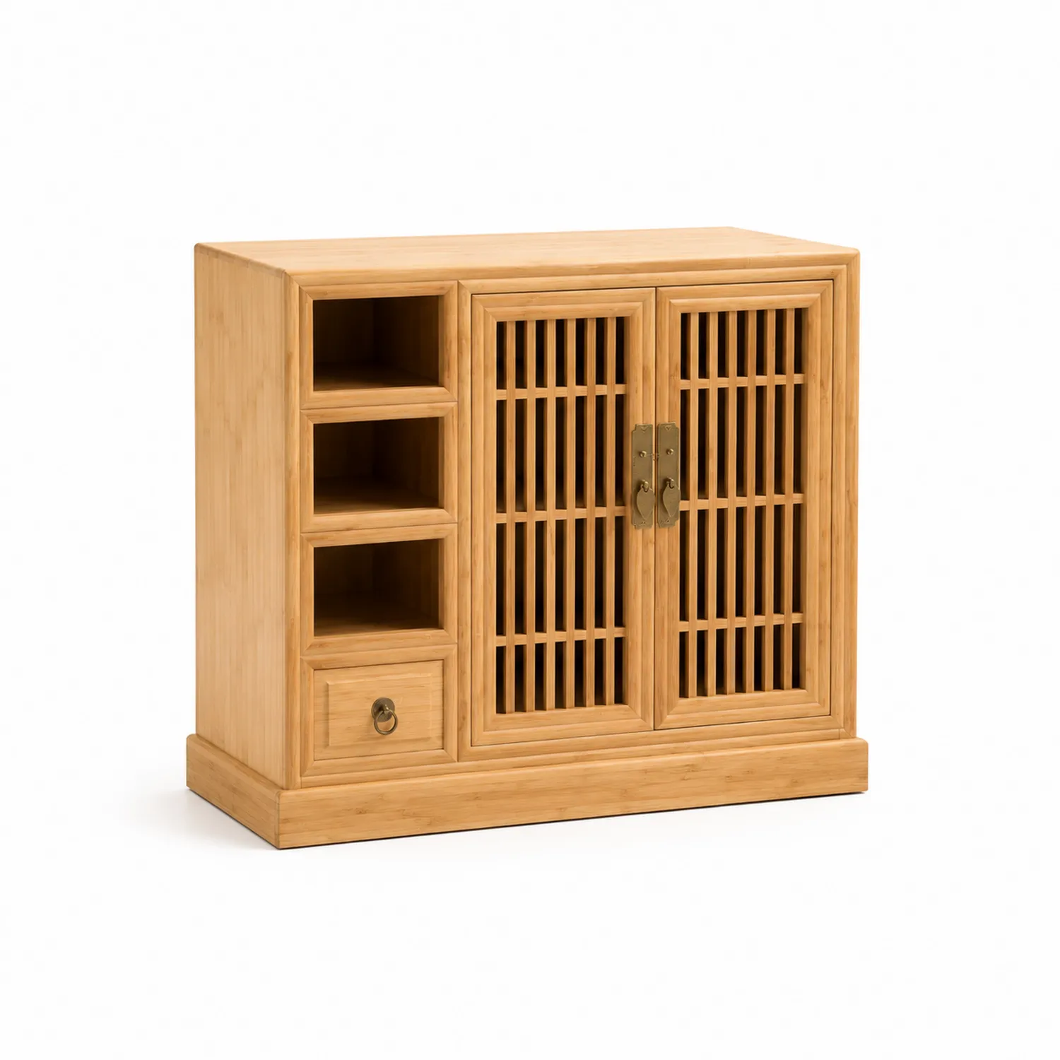 Credenza in Bambù con Ripiani e Cassetto