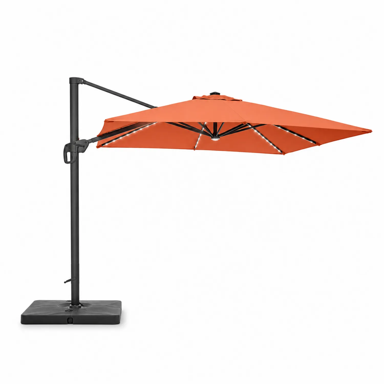 Ombrellone a braccio laterale in alluminio e poliestere Arancione 3x4 m