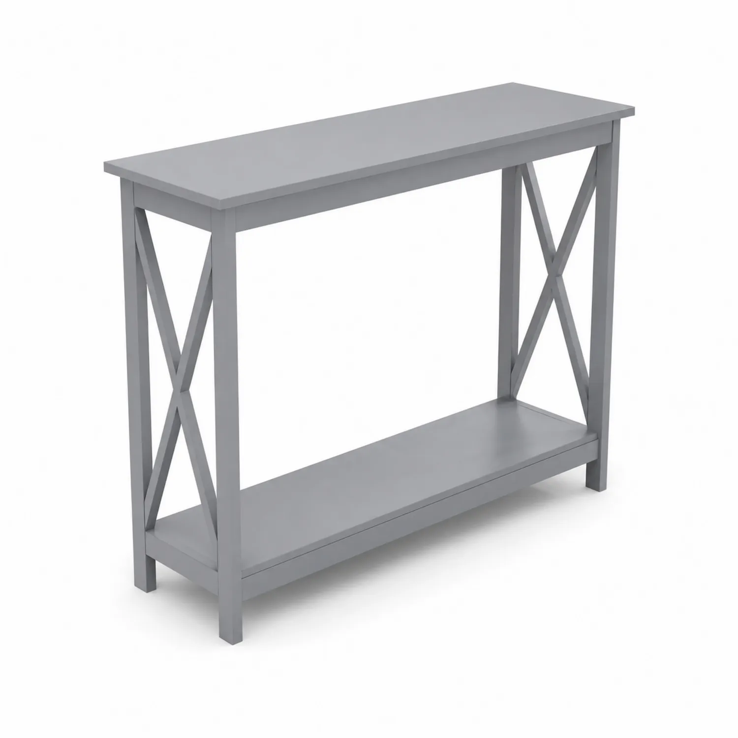 Consolle rettangolare in legno MDF grigio con ripiano 75x100x30 cm