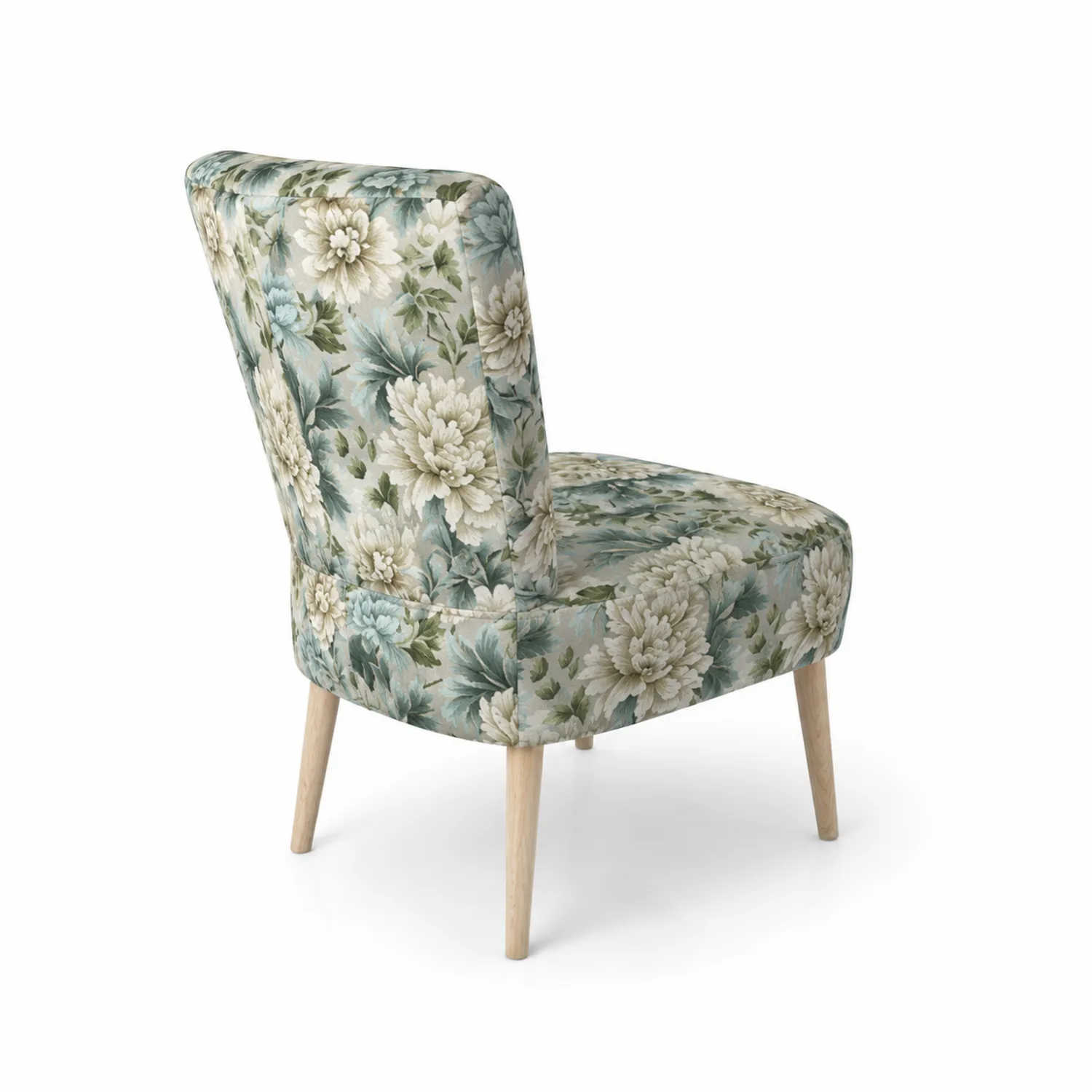 Sedia in legno con tessuto floreale