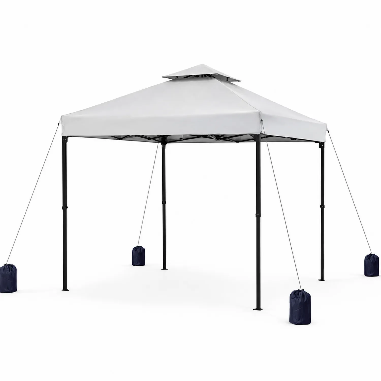 Gazebo pieghevole 3x3 m in metallo e tessuto bianco