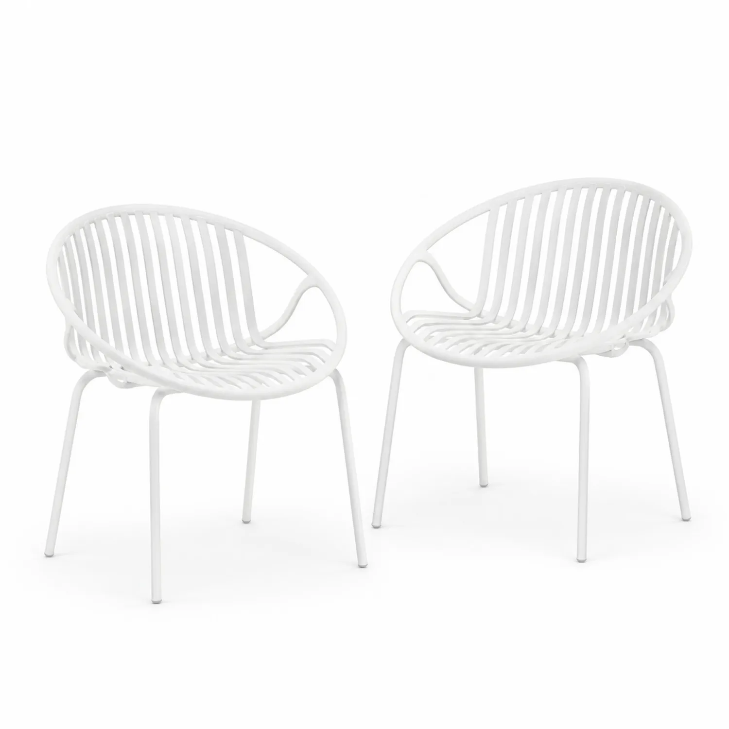 Set di 2 sedie da giardino in plastica bianca