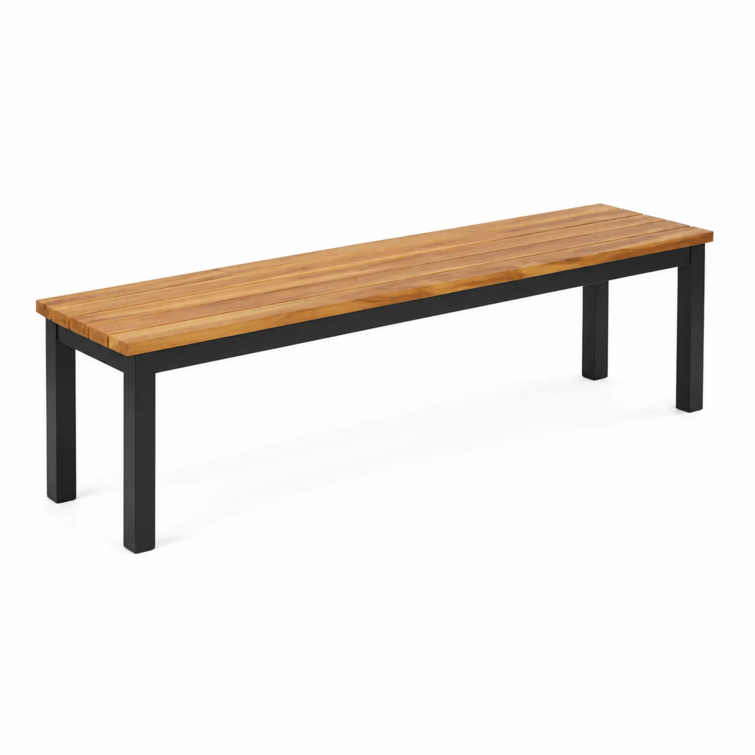 Panca da Esterno in Legno di Teak e Metallo 180x35x45 cm