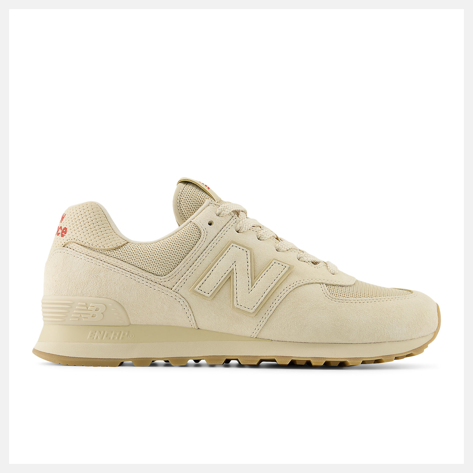 New Balance Lunar New Year 574 U5742EB SANDSTONE with SHADOW RED and GUM 090