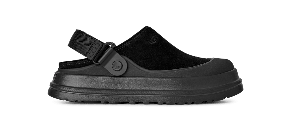GoldenGlow Suede Clog - BLACK