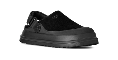 GoldenGlow Suede Clog - BLACK