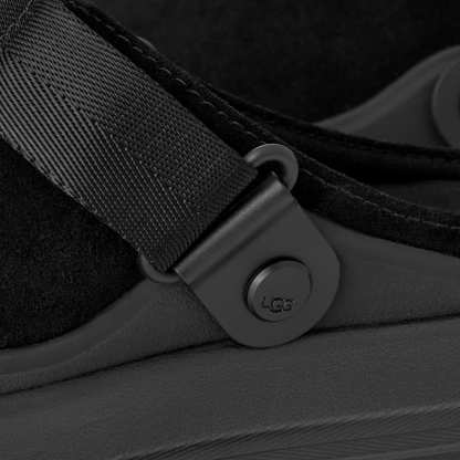 GoldenGlow Suede Clog - BLACK