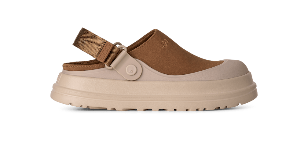 GoldenGlow Suede Clog - CHESTNUT